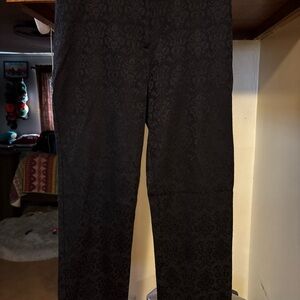 Dana Buchman Black Patterned Trousers